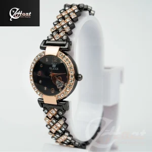 WATCH OLEVS BRAND LADIES BLACK WHITE STONE